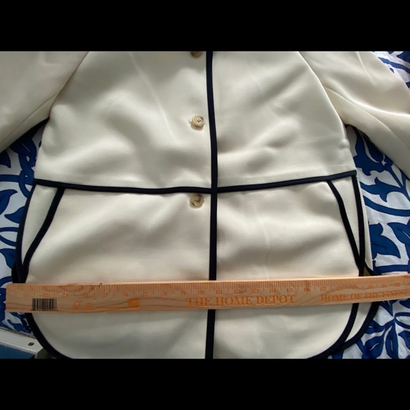 NWT J Crew cream with blue piping jacket - Picture 13 of 13
